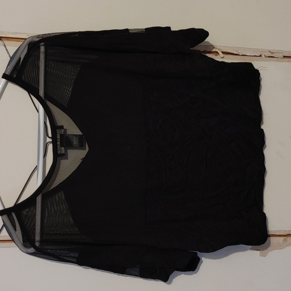 Black Mesh Crop Top - Picture 10 of 11